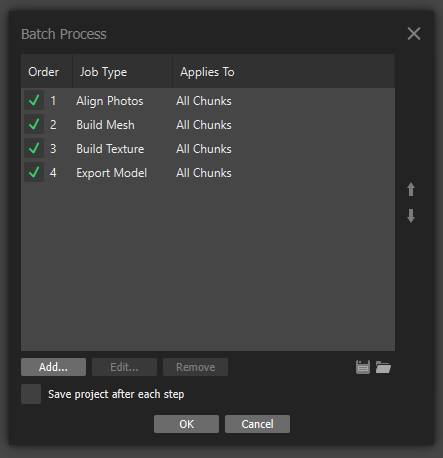Metashape batch process