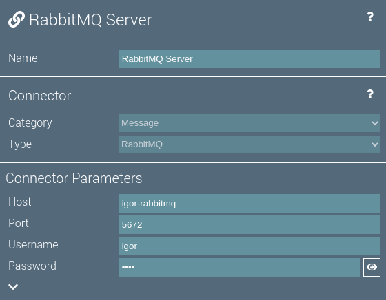 connector editor parameters