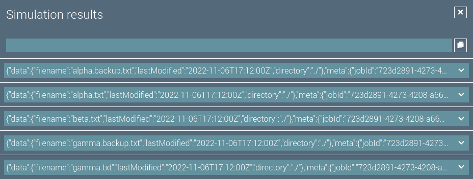 list files sim result